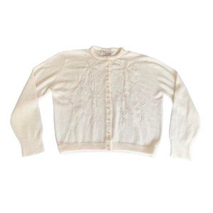 Blairmoor Vintage White Beaded Cardigan